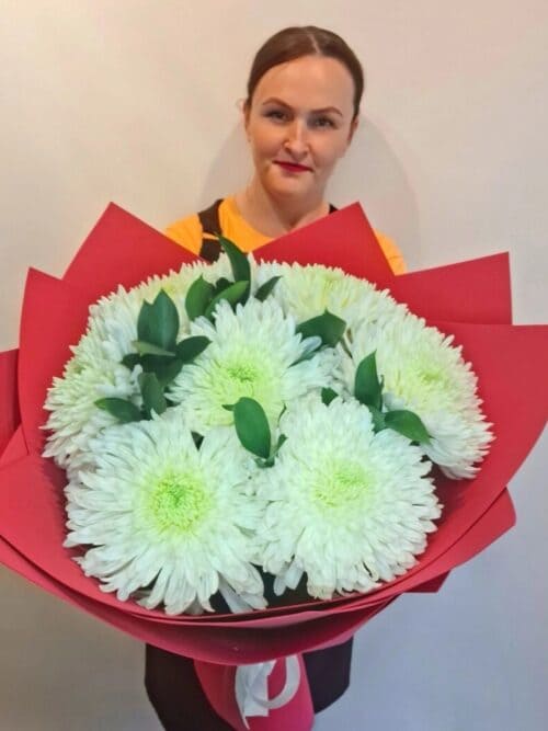 Букет одноголовых хризантем. Классика XXS